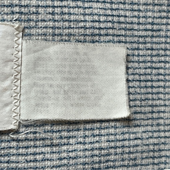 Vintage Betty Rose Women’s L Polyester Trench Coat Jacket Belted Blue White - Picture 9 of 11